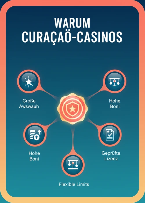 Warum Curacao-Casinos überzeugen: große Auswahl, hohe Boni, flexible Limits und geprüfte Lizenz.